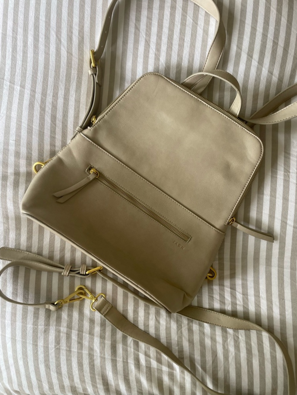 Fawn Design Original diaper bag beige leather